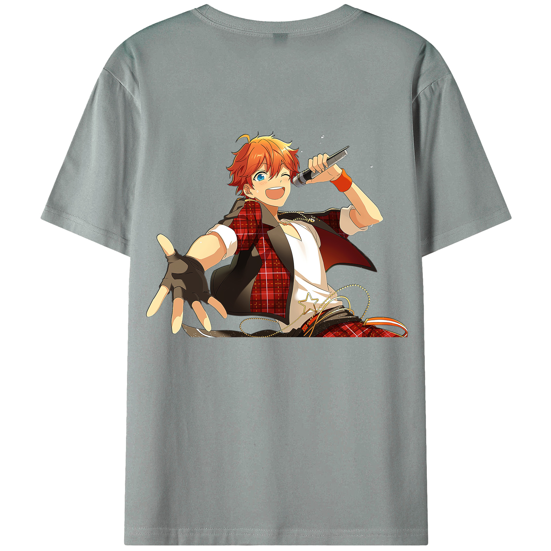 （画像用） あんさんぶるスターズ! Ensemble Stars 綿100％ メンズ半袖Tシャツ（バックプリント） 通気性